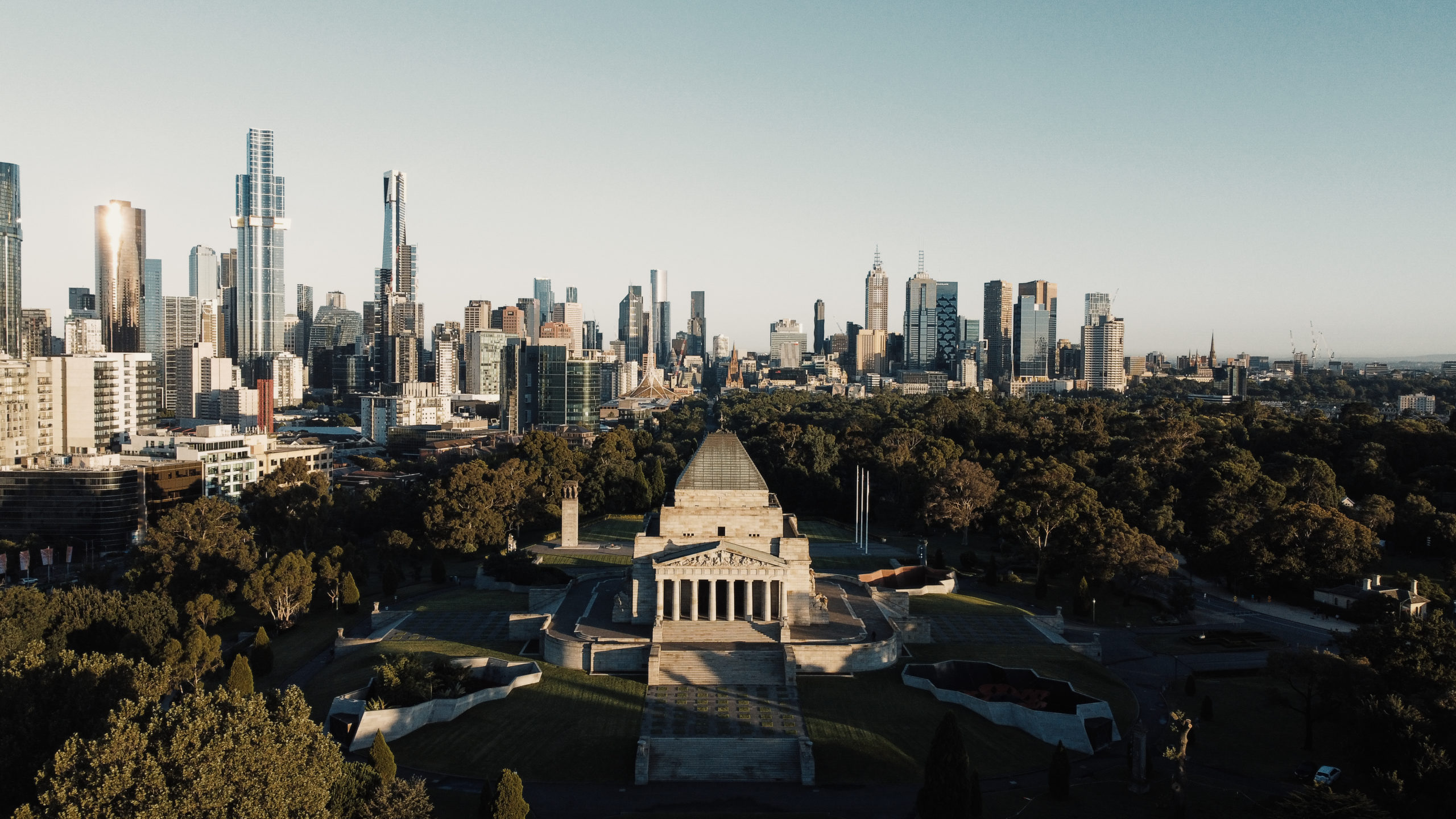 Shrine of Remembrance Melbourne drone dji