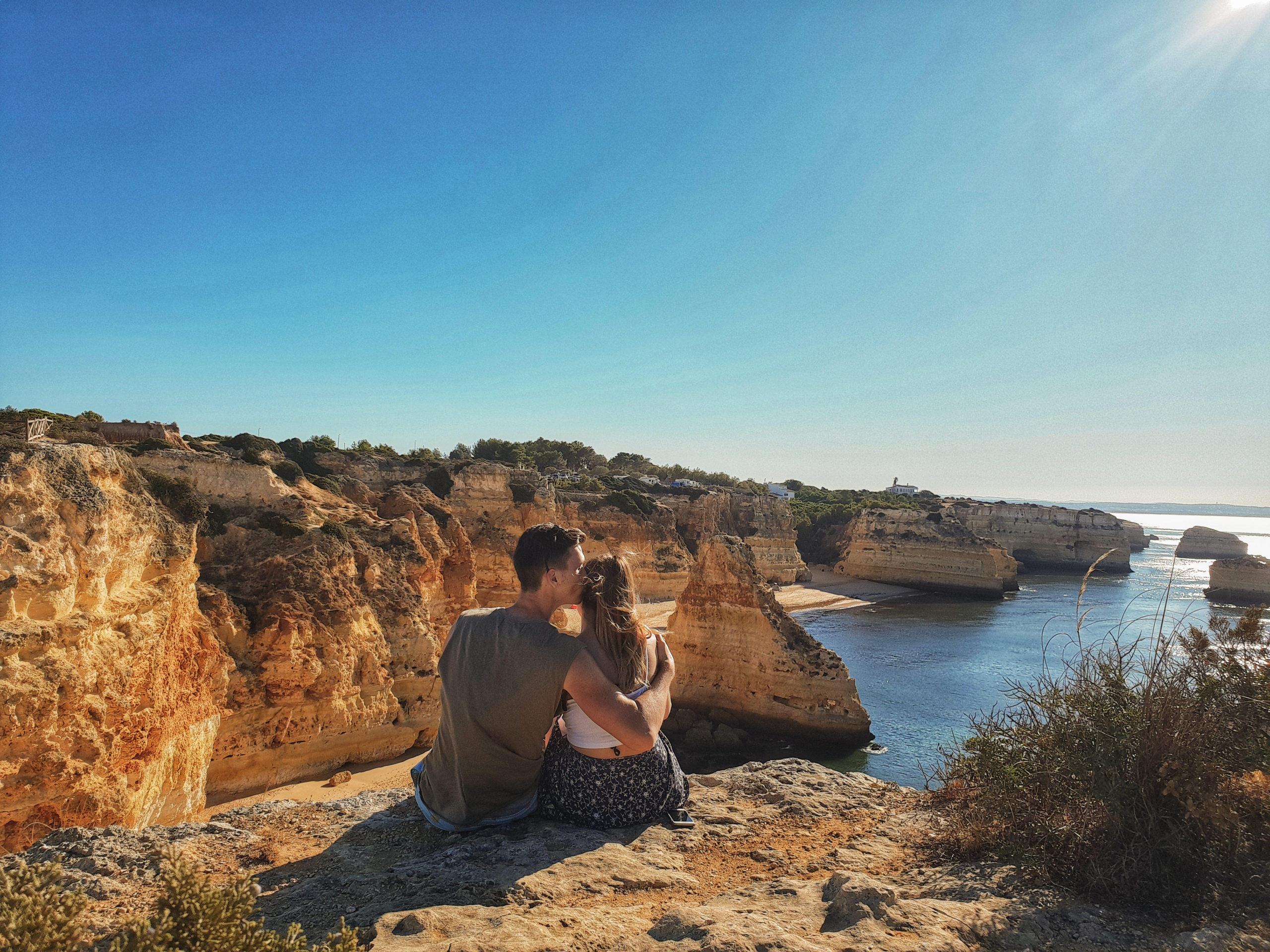 Praia Da Marinha couple algarve protugal lisbon blog
