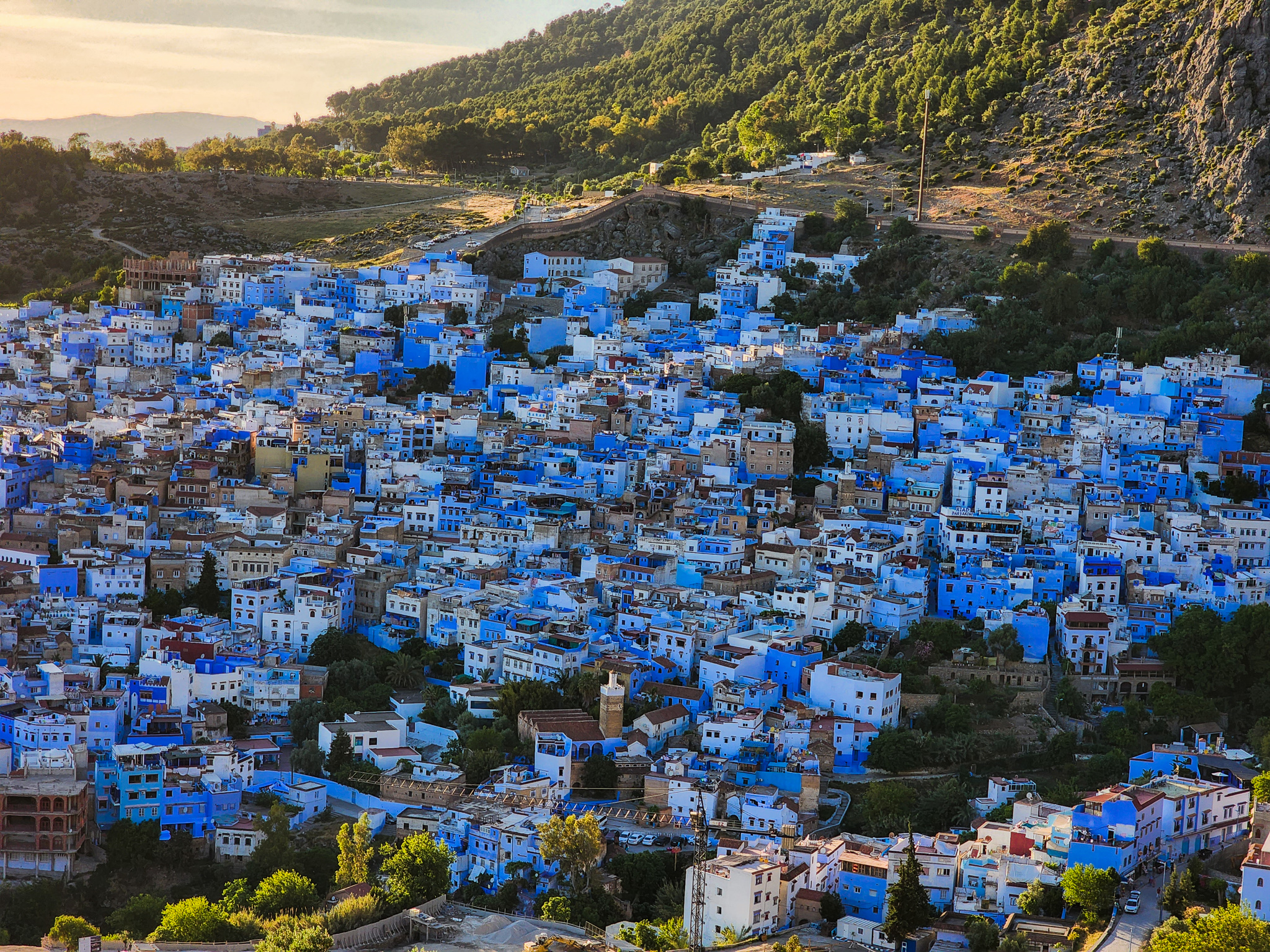 sunset chefchaouen morocco