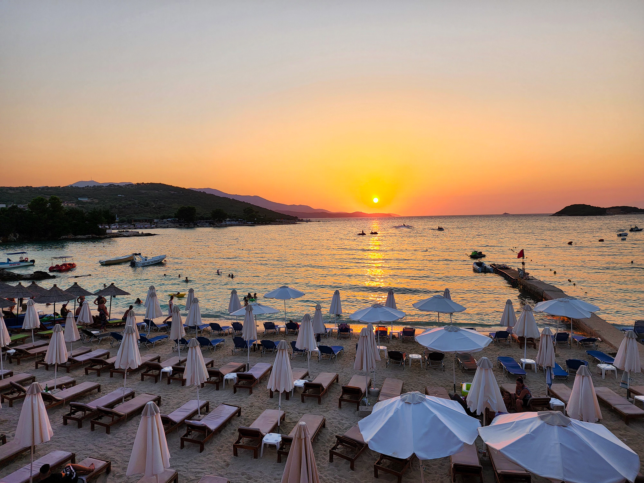 sunset ksamil beach day trip albania Riviera