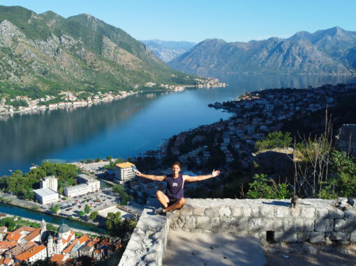 Kotor fortress hike drone