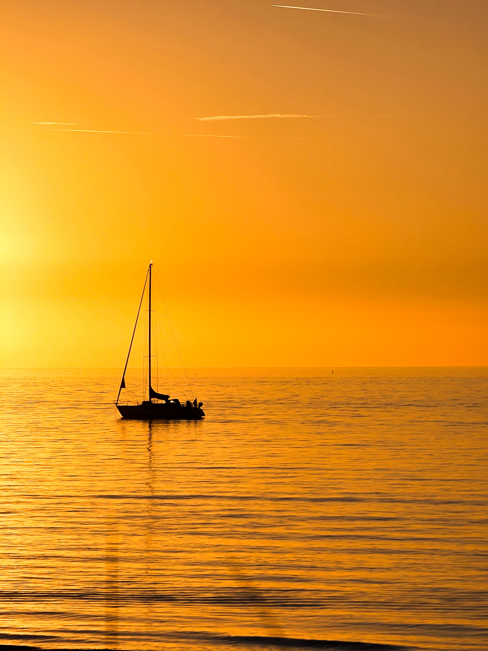 Sunset hornbaek strand copenhagen yacht