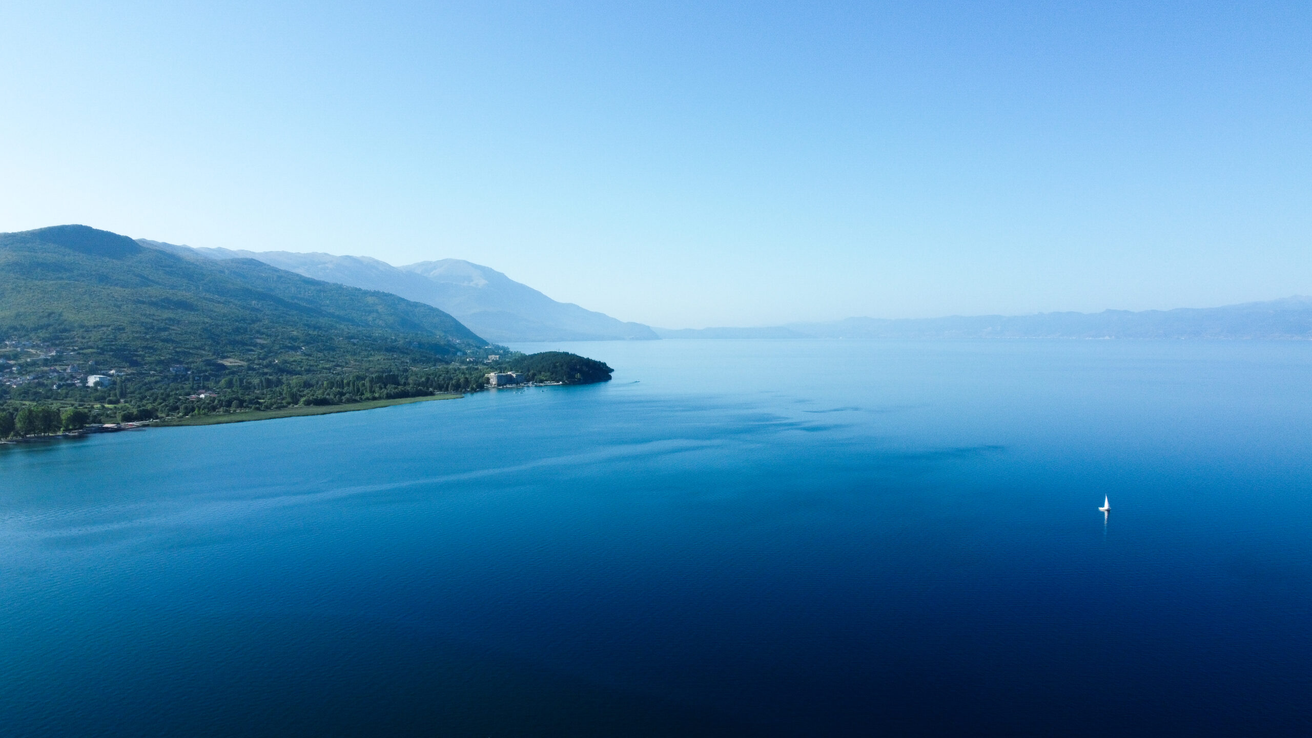 Lake Ohrid drone footage fortress