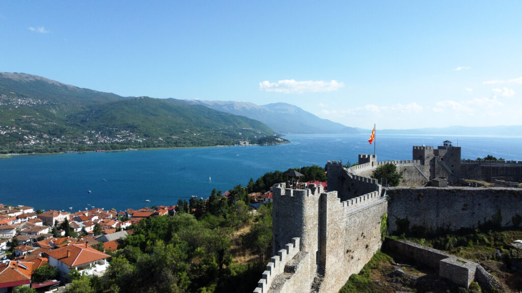 lake ohrid north macedonia drone photo castle should i visit