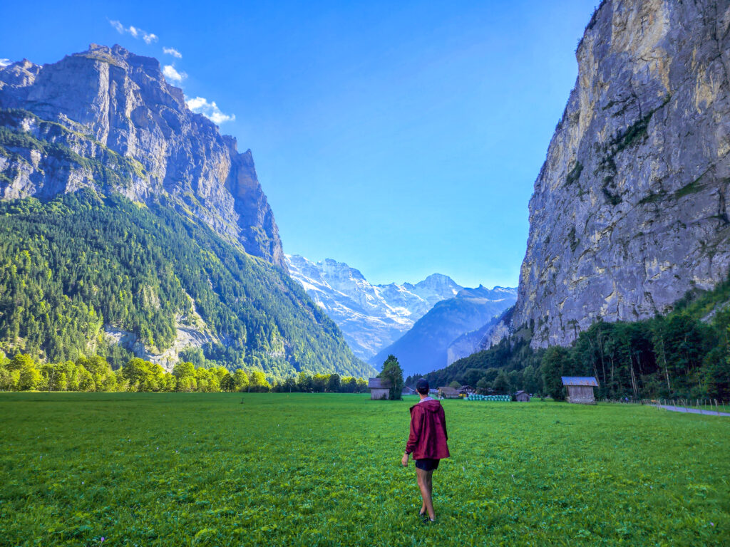 walking Lauterbrunnen valley switzerland