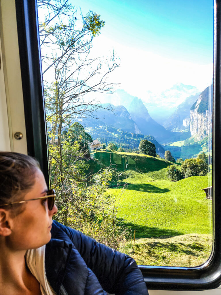 Wengen lauterbrunnen switzerland jungfrau views train