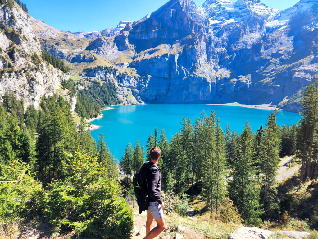 oeschinensee oeschinen lake swiss mountains hiking