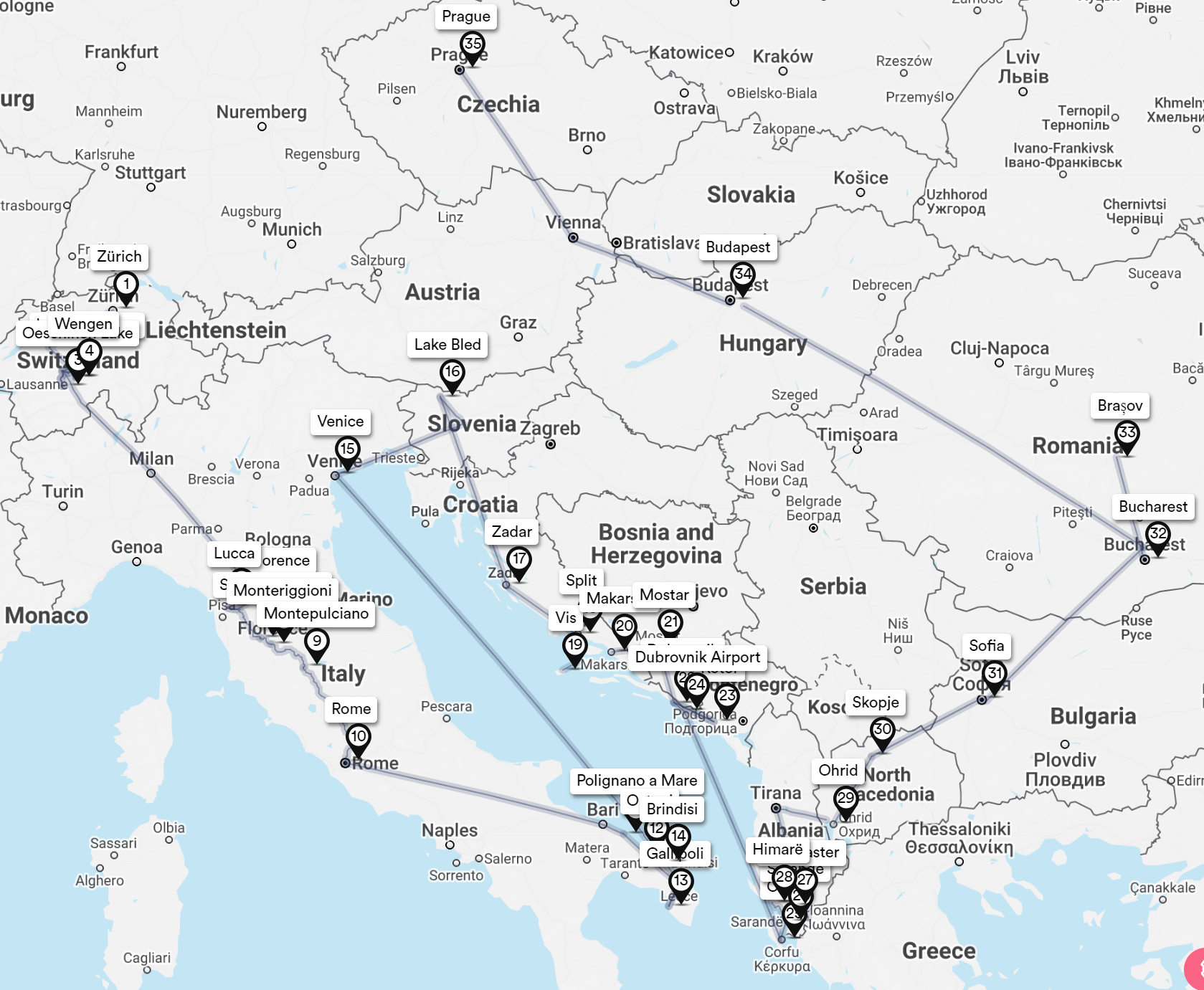 europe itinerary italy switzerland balkans 3 month europe