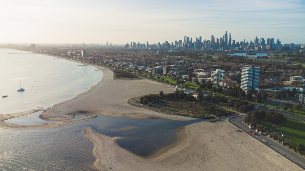 drones st kilda beach melbourne best walk view promenade summer day trip catani gardens