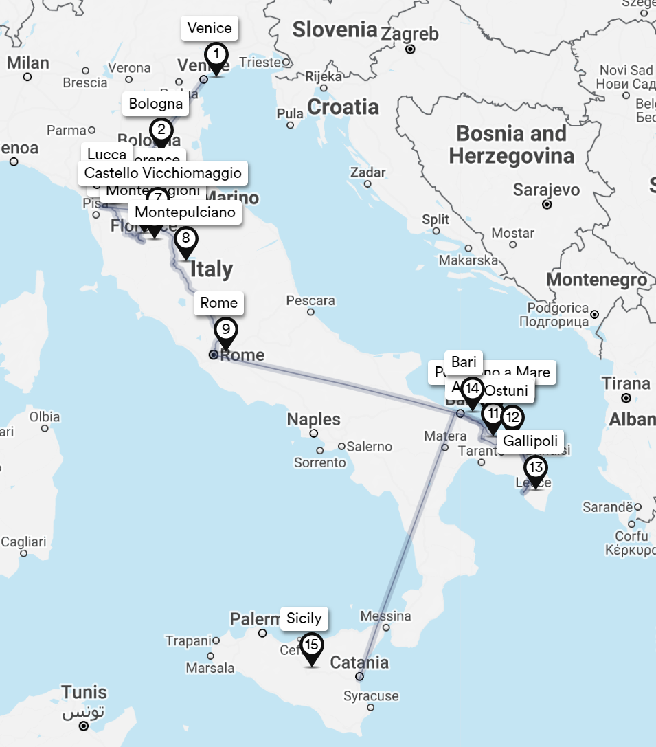 italy one month travel itinerary europe