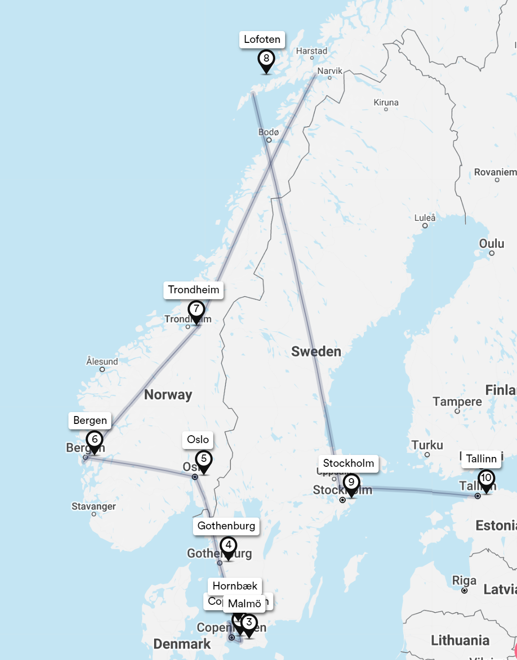 Scandinavian road trip one month travel itinerary