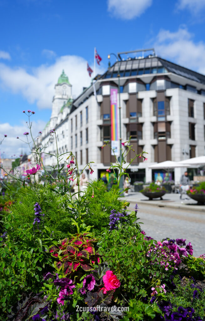 oslo city centre opera house things to do norway flower pots main street