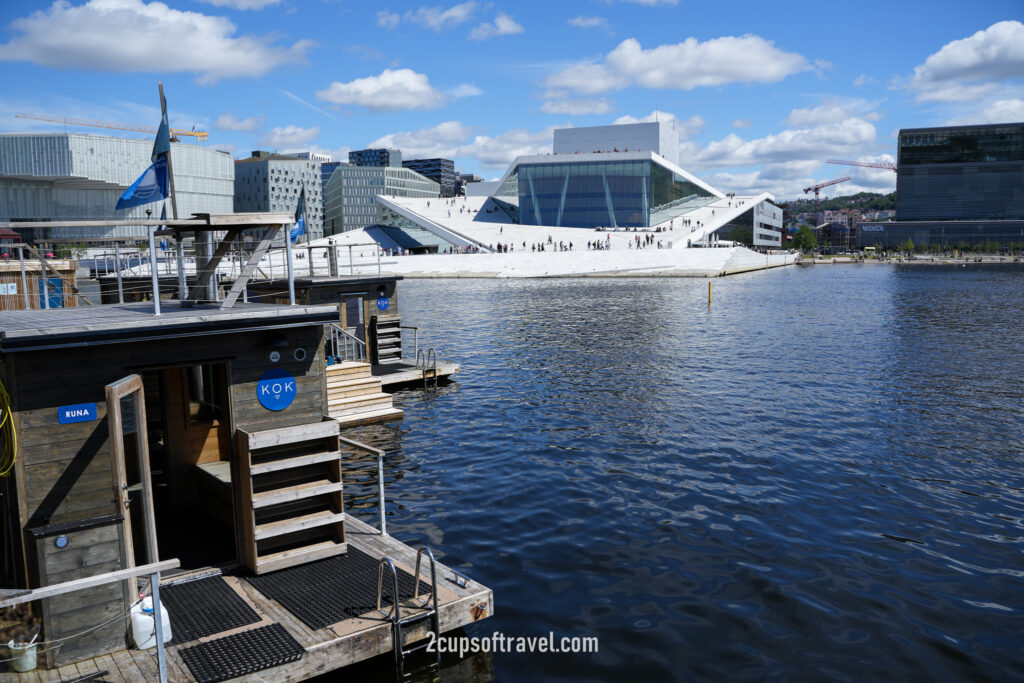 KOK overlooking Oslofjord and the Opera House at their Langkaia location summer norway oslo