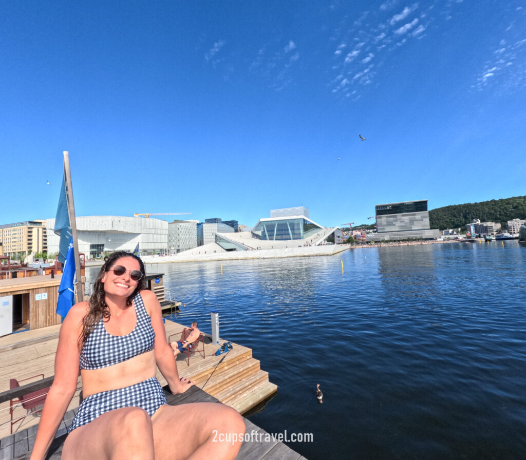KOK overlooking Oslofjord and the Opera House at their Langkaia location summer norway oslo