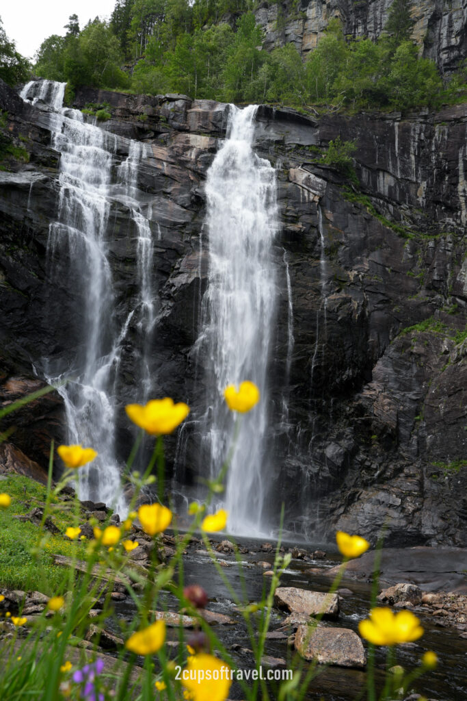 Skjervfossen voss aurland odda bergen road trip best waterfalls