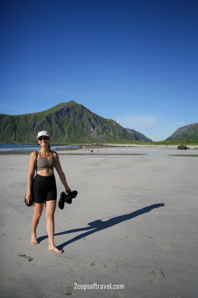 flaksted beach ramberg lofoten beach camp Skagsanden Beach nordic arctic midnight sun