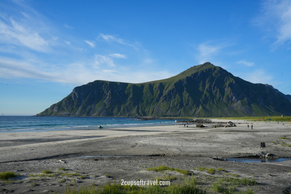 flaksted beach ramberg lofoten beach camp Skagsanden Beach nordic arctic midnight sun