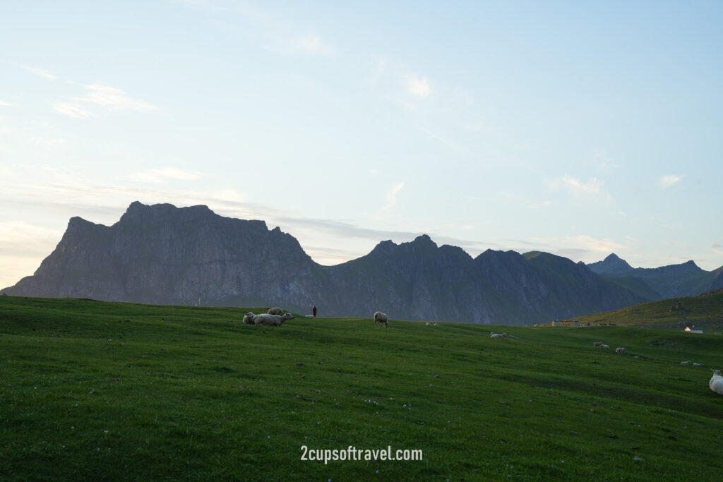 where to watch midnight sun lofoten islands norway Uttakliev Strand