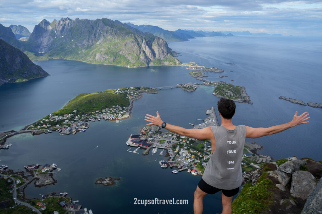 hiking in lofoten islands reinebringen norway views