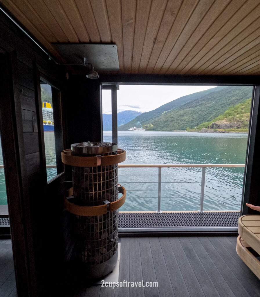 sauna overlooking Aurlansfjord in Flam