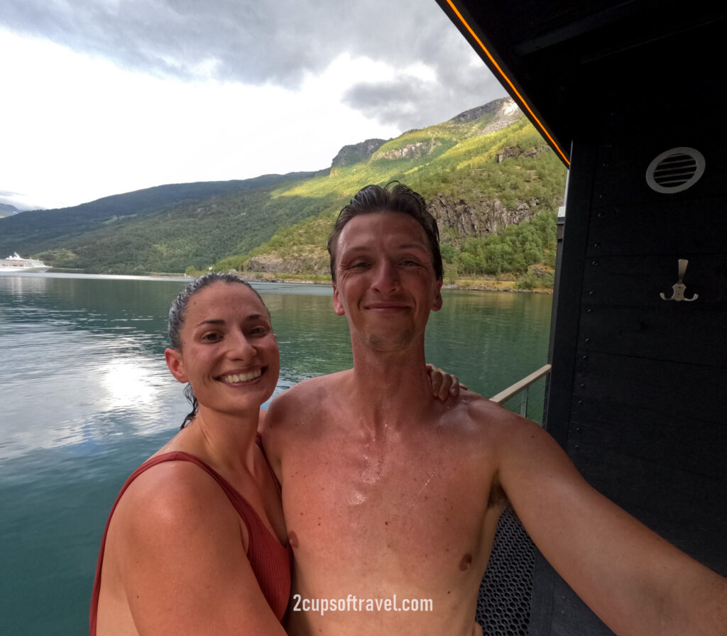 sauna overlooking Aurlansfjord in Flam