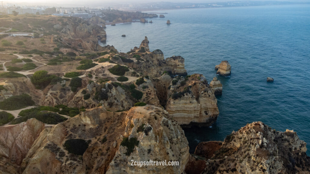 sunset in the algarve lagos portugal drone where to visit best beaches ponta da piedade praia do camillo praia dona ana is the seaweed problem bad