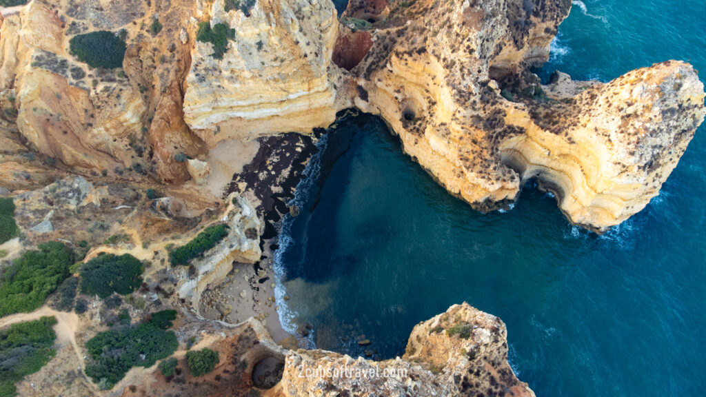 sunset in the algarve lagos portugal drone where to visit best beaches ponta da piedade praia do camillo praia dona ana is the seaweed problem bad