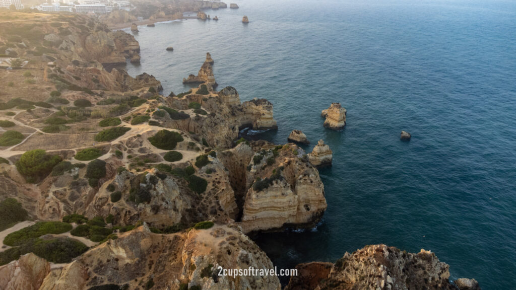 sunset in the algarve lagos portugal drone where to visit best beaches ponta da piedade praia do camillo praia dona ana is the seaweed problem bad