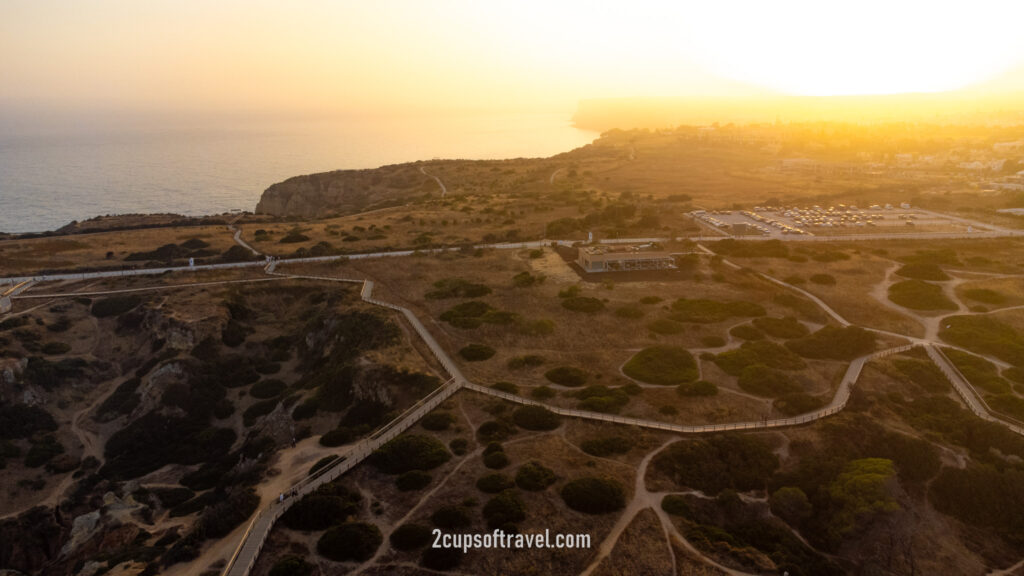 sunset in the algarve lagos portugal drone where to visit best beaches ponta da piedade praia do camillo praia dona ana is the seaweed problem bad