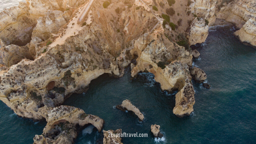 sunset in the algarve lagos portugal drone where to visit best beaches ponta da piedade praia do camillo praia dona ana is the seaweed problem bad