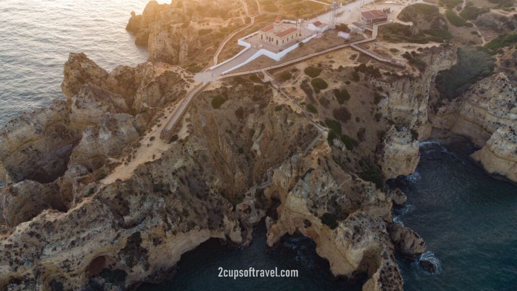 sunset in the algarve lagos portugal drone where to visit best beaches ponta da piedade praia do camillo praia dona ana is the seaweed problem bad