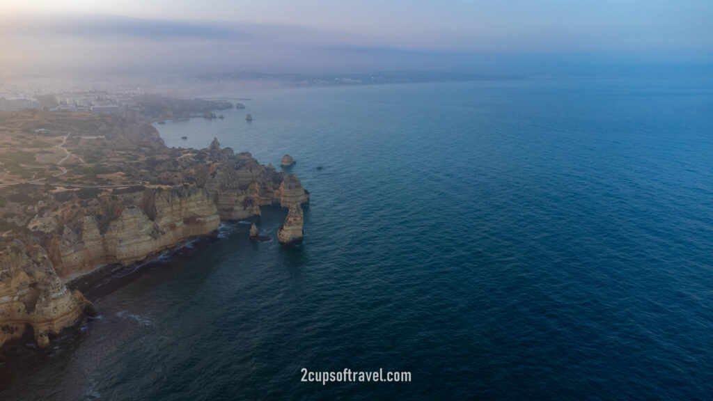 sunset in the algarve lagos portugal drone where to visit best beaches ponta da piedade praia do camillo praia dona ana is the seaweed problem bad