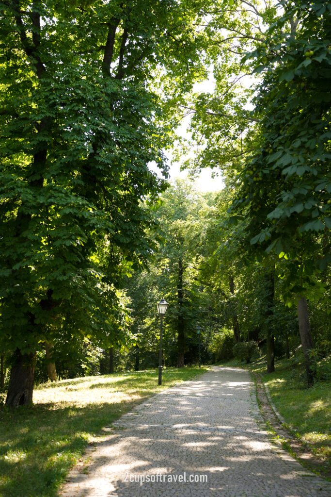 parks and green spaces around the edge of Brno