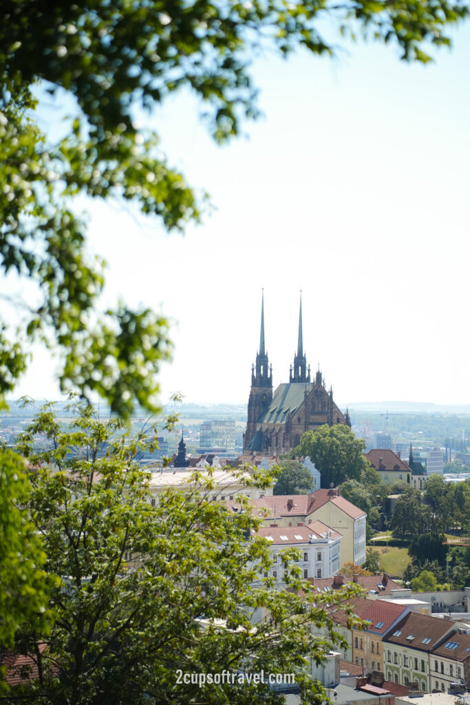 parks and green spaces around the edge of Brno