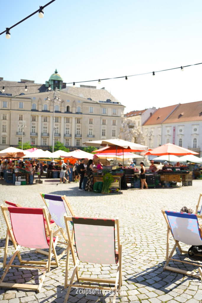 brno Zelny Trh vegetable and street market Kašna Parnas square