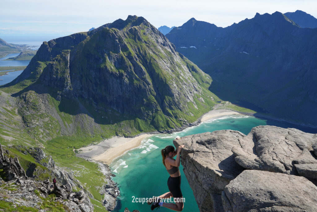 hike to ryten Kvalvika Beach ramberg flaksted lofoten island road trip guide