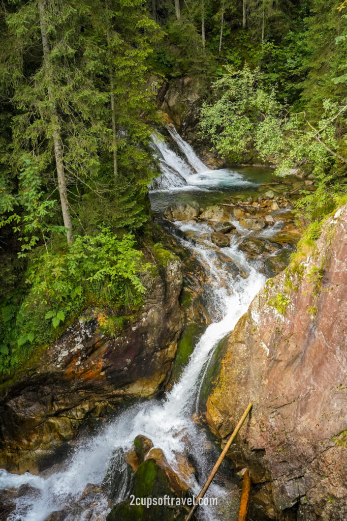 Walk to the first waterfall Wodogrzmoty Mickiewicza waterfall zakopane five lakes hike poland