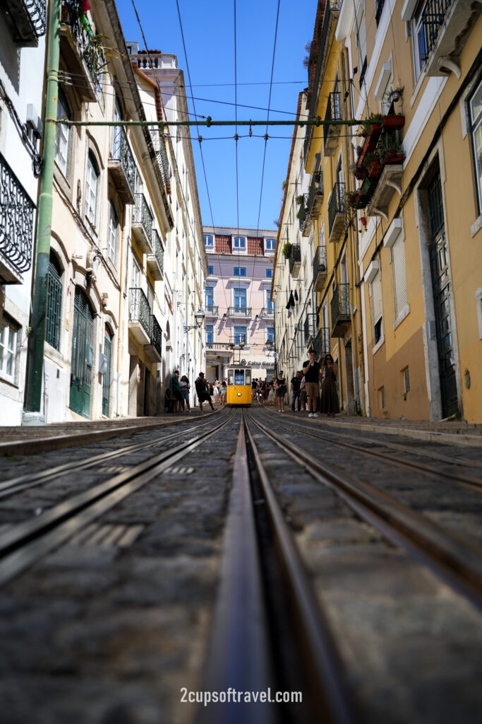 things to do yellow lisbon tram where to see R. da Bica de Duarte Belo funicular barrio alto portugal