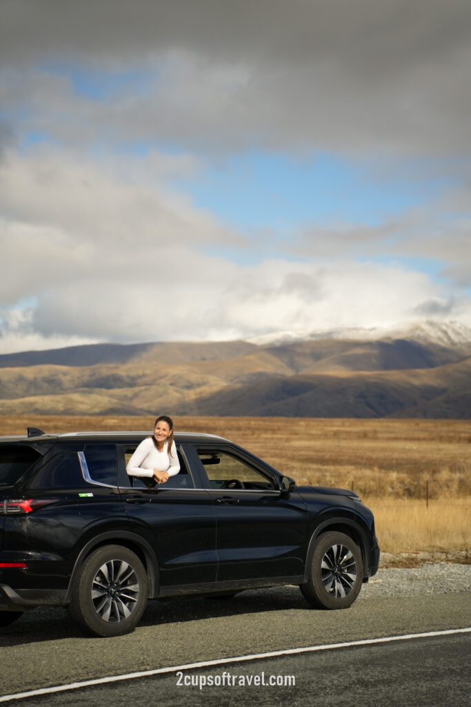 road trip - driving near Mount Cook and Lake Tekapo